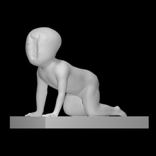 babies scan baby david sculpture statue creepy abstract crawling prague cerny 3d print model - Mito3D