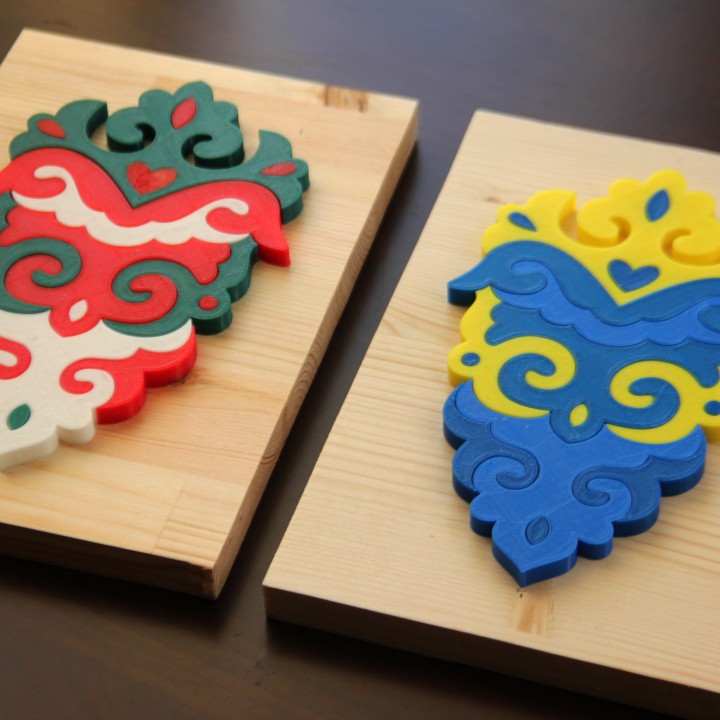 tatar Ornament Spielzeuge Spiele dekorativ Puzzle Dekor Kazan DremelDigilab3D45 3D print model - Mito3D