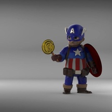 paffuto Capitano America res fan arte eroe meraviglia comico capitano 3d print model - Mito3D