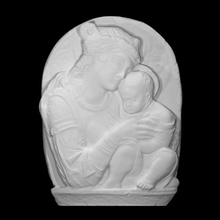 virgin child cherubs scan bust jesus sculpture marble madonna mary relief christ blessed 3d print model - Mito3D
