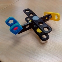 biplano Clickaloo juguetes juegos avión juguete clips niño construcción 3d print model - Mito3D
