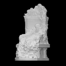dormido belleza escanear silla niña escultura mujer mármol historia sentado trono rosas cuento hadas 3d print model - Mito3D