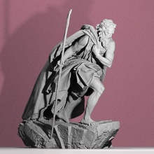 Moisés Varredura escultura estátua religião masculino caminhando figura completa 3d print model - Mito3D