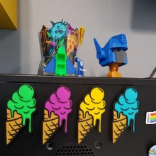 ice cream fridge magnet & garden cartoon icecream 3d print model - Mito3D