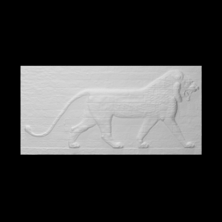 leoni sollievo scansione animale Leone smaltato mattone Babilonia 3D print model - Mito3D