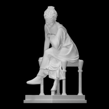 estatua sentado doncella escanear niña dama escultura mujer mármol 3d print model - Mito3D