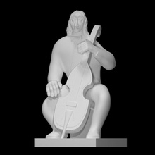 violoncellista scansione figura uomo scultura statua bronzo musicista violoncello 3d print model - Mito3D