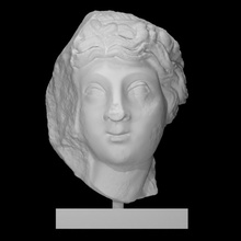 mujer cabeza escanear cara retrato mármol fragmento 3d print model - Mito3D