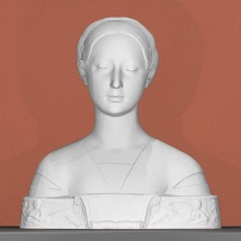 buste femme analyse sculpture plâtre jeter Naples Francesco Laurana alfonso 3d print model - Mito3D