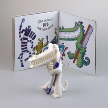 clarabella crocodile toothbrush holder - support free fan art book toothbrushholder printandpaint playtimebanner smilecrocodilesmile 3d print model - Mito3D