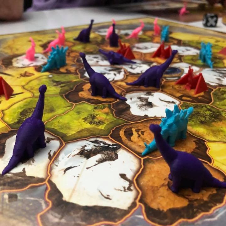 pions dinosaures pour evo board games jds 3D print model - Mito3D