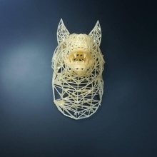 wireframe wolf head & garden wirehead 3d print model - Mito3D