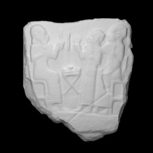 relief stele scan hittite rock scene basalt banquet 3d print model - Mito3D