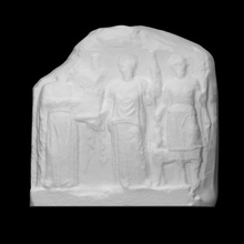 votive relief scan ancient greek marble apollo gods artemis thessaly 3d print model - Mito3D