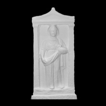 grave stele scan figure memory woman marble funerary deceased 3d print model - Mito3D