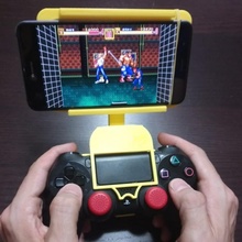 Telefon Griff ps4 Doppelschock soporte vil Mando Gadgets Elektronik Spiele retro Videospiele Playstation huawei Arkade 3d print model - Mito3D