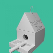bird house feeder tynkerfun & garden tinkercad 3d print model - Mito3D