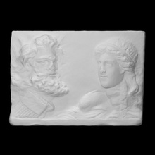 relief masks polyphemus galatea scan face mask rome sculpture marble panel 3d print model - Mito3D