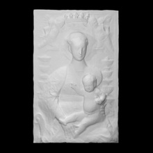 Madonna çocuk taramak isa mermer dini Mary Rahatlama İsa bakire mübarek 3d print model - Mito3D