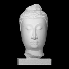 baş Buda taramak büst mitoloji heykel din kireçtaşı 3dbaskı Asya 3dscan Tayland miras kültürel 3d print model - Mito3D