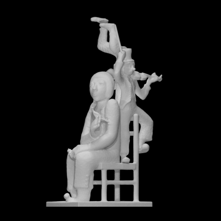 imbéciles analyse pitre figure magicien Hommes métal sculpture figures musicien bouffon comédien imbécile 3D print model - Mito3D