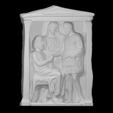funerary naiskos scan figure greek man men woman marble athens relief 3d print model - Mito3D