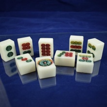 mahjong dot tiles board games game parts spare 3d print model - Mito3D