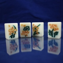 mahjong flower tiles board games game 3d print model - Mito3D
