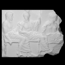 parthenon frieze east vi 38-40 scan god greek men woman figures athens seated 3d print model - Mito3D