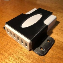 6 Hafen USB Laden Nabe Schreibtisch Halterung Gadgets Elektronik aufgeräumt organisieren Comsol 3d print model - Mito3D