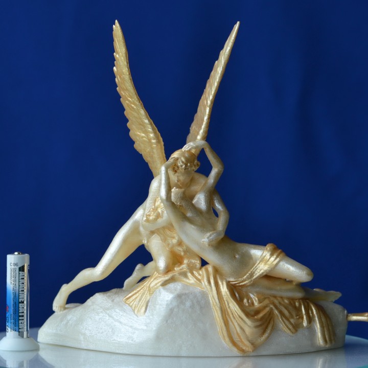 ruh canlandırılmış cupid öpücük Louvre Paris yeniden düzenleme Eğitim 3D print model - Mito3D