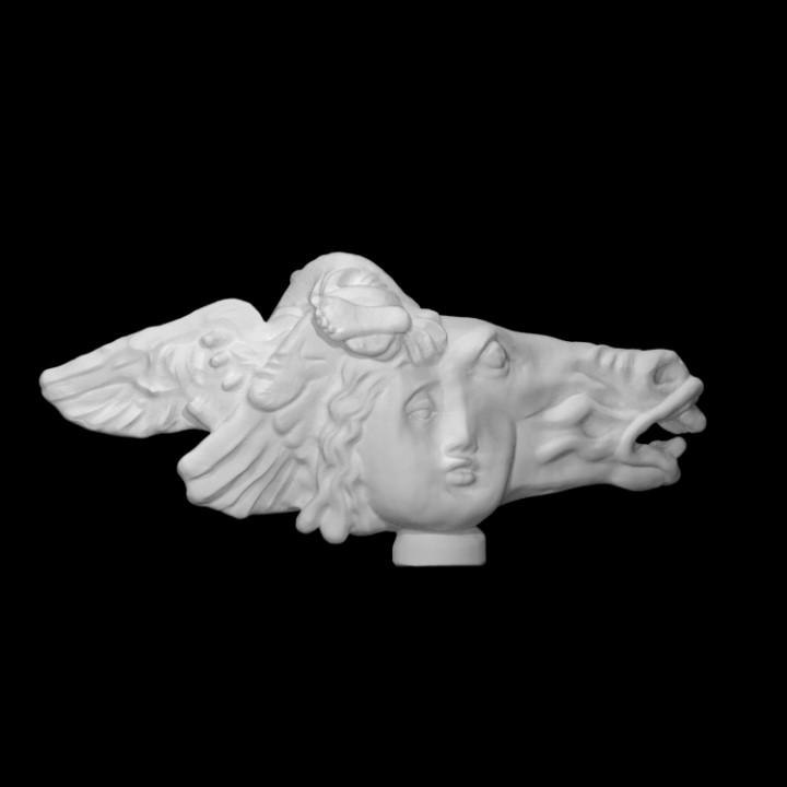 naissance Pégase analyse visage tête sculpture ailes femme cheval abstrait 3D print model - Mito3D