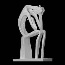 christ prison scan figure man sculpture bronze seated abstract 3d print model - Mito3D