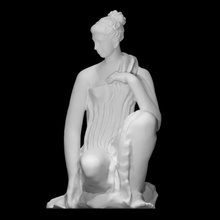 sentado mujer escanear moderno escultura resumen burganov 3d print model - Mito3D