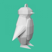 poligono pinguino chiave catena moda Accessori portachiavi basso 3d print model - Mito3D