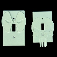 deadpool punisher light switch cover & garden 3d print model - Mito3D