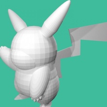 Pikachu pok lun amusement air ventilateur art tinkercad 3d print model - Mito3D