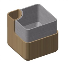 pot water rectangular & garden 3d print model - Mito3D