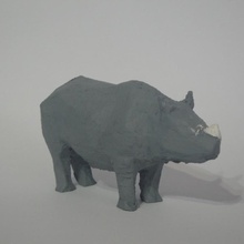 polly rinoceronte giocattoli Giochi animale Stampato in 3D 3dprint meshmixer lowpoly poligono basso exoticanimal 3d print model - Mito3D