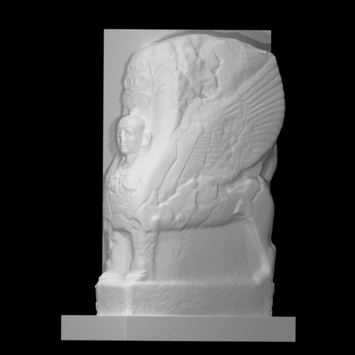 monumental sculptures sphinxes scan column  monument sphinx relief block 3D print model - Mito3D