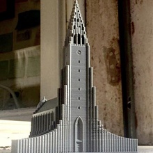 hallgr mskirkja - iceland architecture building gaming modern monument miniature church europe cathedral architect island miniworld rejkjavik 3d print model - Mito3D