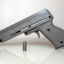 elastic gun toys & games pistol toy working projectile bullet revolver dynamic 3d print model - Mito3D
