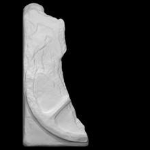 Partenone fregio Sud xxix 74 frammento scansione Grecia scultura marmo Atene ruota carro 3d print model - Mito3D