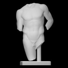 Hércules escanear cuerpo figura héroe hombre romano masculino torso desnudo 3d print model - Mito3D