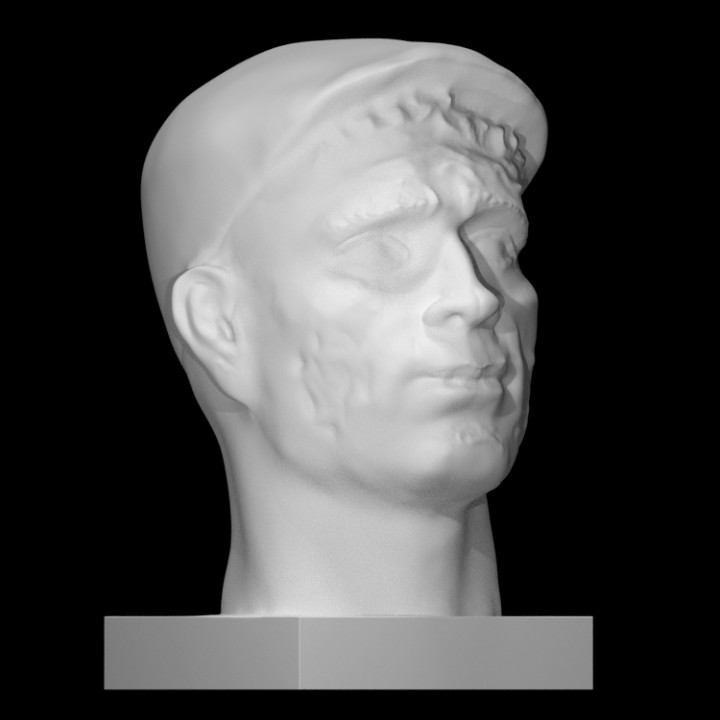 Lavorando scansione testa uomo scultura bronzo Mosca lavoratore Burganov 3D print model - Mito3D