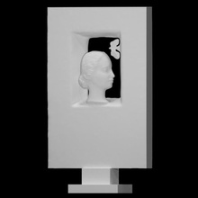 niña pájaro escanear cara cabeza escultura madera Moscú alivio resumen perfil burganov 3d print model - Mito3D