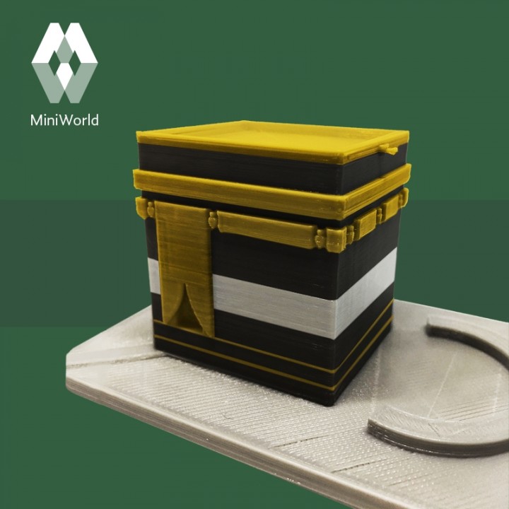 al Kaaba saudita arábia arquitetura antigo arte medieval têmpora monumento árabe mesquita marco islamismo islâmico Médio Oriente muçulmano mini mundo meca 3D print model - Mito3D