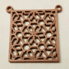 moroccan-style geometric pattern pendant jewellery hexagon jewelry tinkercad lace rectangular moroccan openwork 3d print model - Mito3D