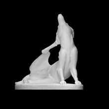 heykel kadın tazı taramak köpek şekil mermer 3d print model - Mito3D