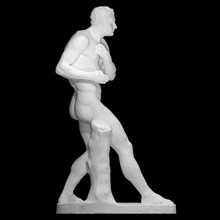Damoxenos scansione scultura maschio nudo figura intera canva 3d print model - Mito3D